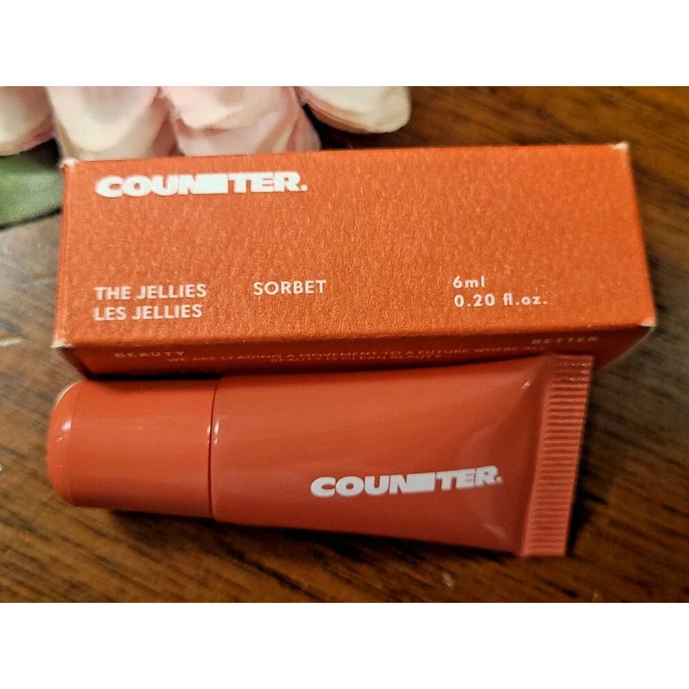 COUNTER Beautycounter Lip Jelly / Jellie SORBET NIB The Jellies .20 fl oz 6 ml